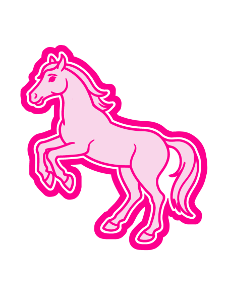 3D Uitsteker op Maat: Steigerend Paard met Stempel