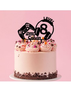 Taarttopper op Maat: Happy Birthday Gamer met Naam&Leeftijd