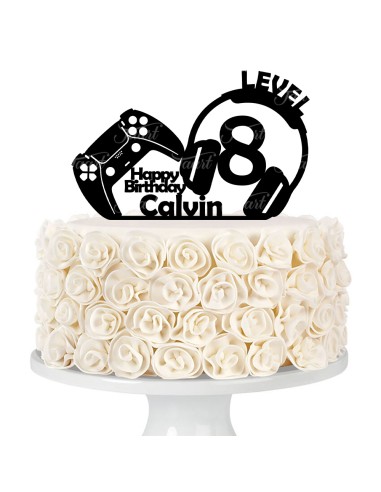 Taarttopper op Maat: Happy Birthday Gamer met Naam&Leeftijd