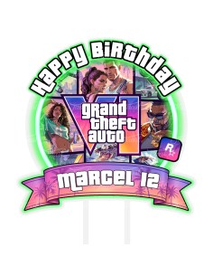 Full Colour Taarttopper op Maat: GTA VI