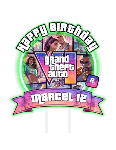 Full Colour Taarttopper op Maat: GTA VI