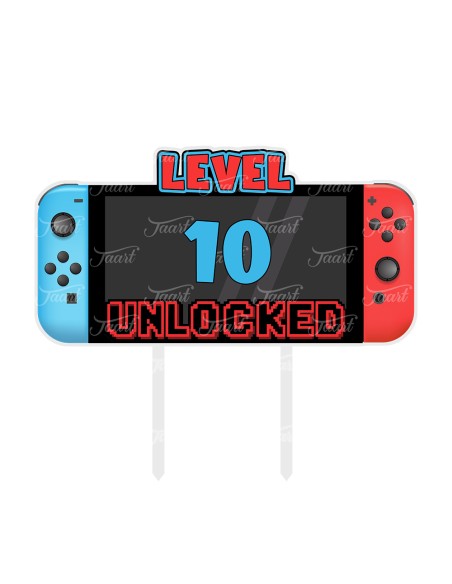 Full Colour Taarttopper op Maat: Switch Level Unlocked