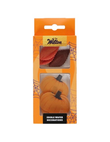 Wilton Ouwel Decoraties Herfstblad & Pompoen -10st