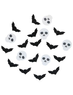 Wilton Ouwel Decoraties Vleermuis & Doodskop -18st