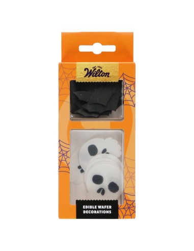 Wilton Ouwel Decoraties Vleermuis & Doodskop -18st