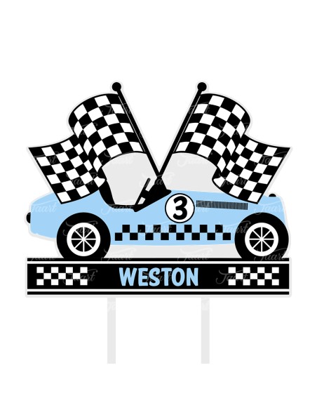Full Colour Taarttopper op Maat: Raceauto Classic