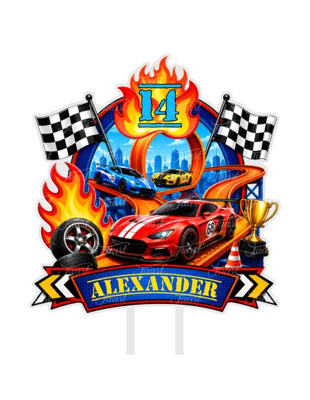 Full Colour Taarttopper op Maat: Hotwheels 2