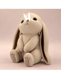 3D Taarttopper op Maat: Langoor met Vlinder Latte