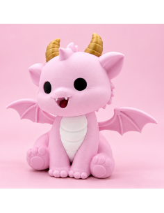 3D Taarttopper op Maat: Draakje Roze - 9 cm