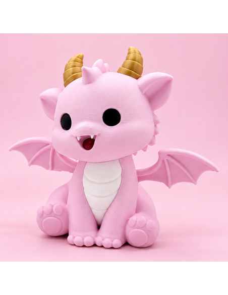 3D Taarttopper op Maat: Draakje Roze - 9 cm