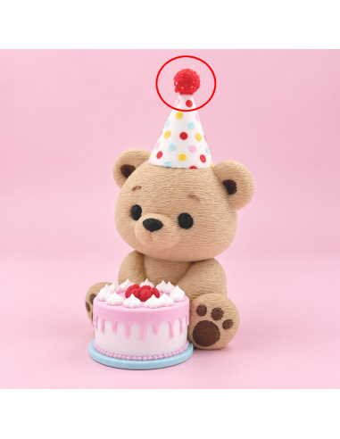 3D Taarttopper op Maat: Teddy met Taart Roze - B-Keuze