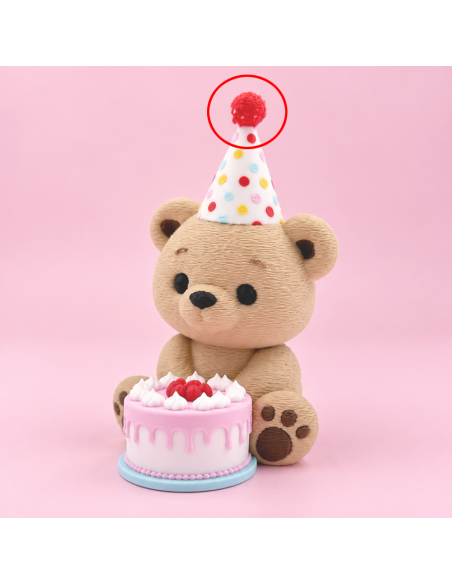 3D Taarttopper op Maat: Teddy met Taart Roze - B-Keuze