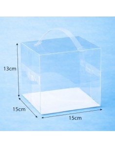 Taartdoos Transparant 20x20x15cm -1st-