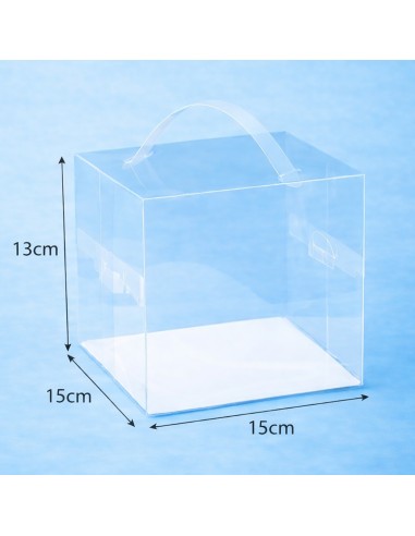 Taartdoos Transparant 15x15x13cm -1st-