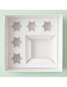 Bento Taartdoos + 5 Cupcakes -25x25x12,7cm-