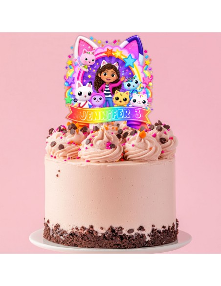 Full Colour Taarttopper op Maat: Gabby's Dollhouse 7
