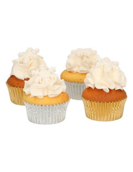 FunCakes Fondant Decoratie Sneeuwvlokken Wit -12st-