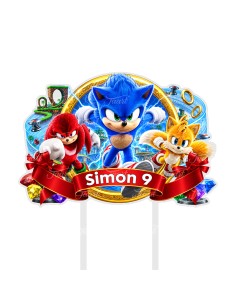 Full Colour Taarttopper op Maat: Sonic 1