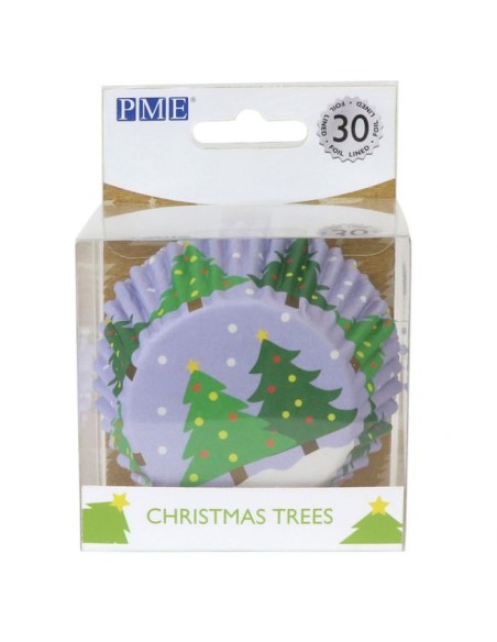 PME Folie Baking Cups Kerstbomen -30st-