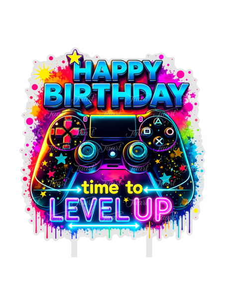 Full Colour Taarttopper op Maat: Time to Level Up