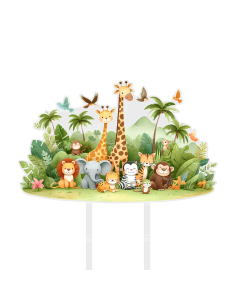 Full Colour Taarttopper op Maat: Jungle Dieren