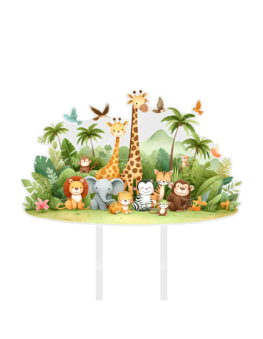 Full Colour Taarttopper op Maat: Jungle Dieren