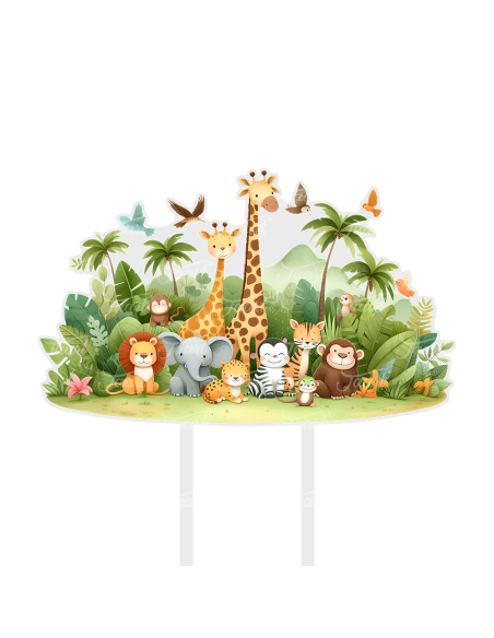 Full Colour Taarttopper op Maat: Jungle Dieren