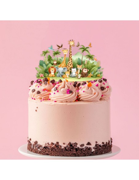 Full Colour Taarttopper op Maat: Jungle Dieren