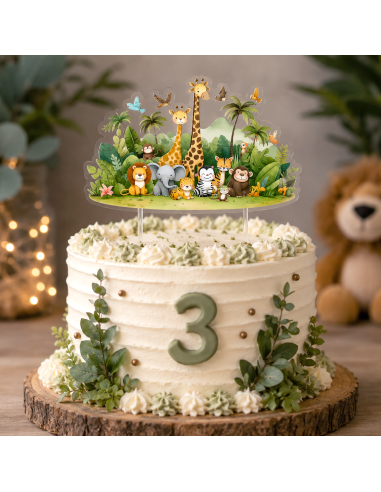 Full Colour Taarttopper op Maat: Jungle Dieren