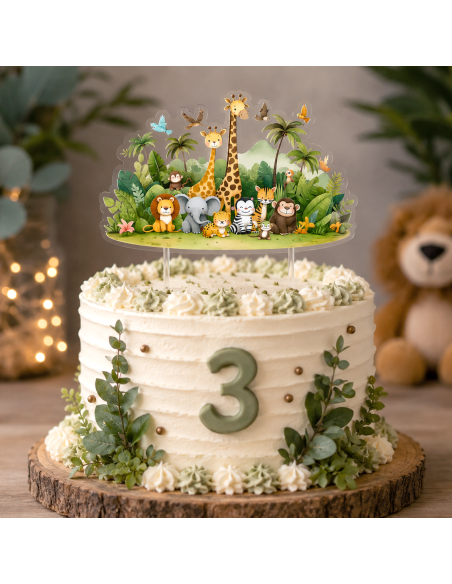 Full Colour Taarttopper op Maat: Jungle Dieren