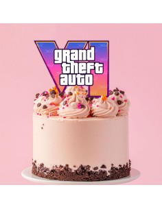 Full Colour Taarttopper op Maat: GTA VI Logo 2