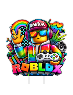 Full Colour Taarttopper op Maat: Roblox Neon