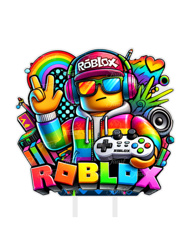 Full Colour Taarttopper op Maat: Roblox Neon