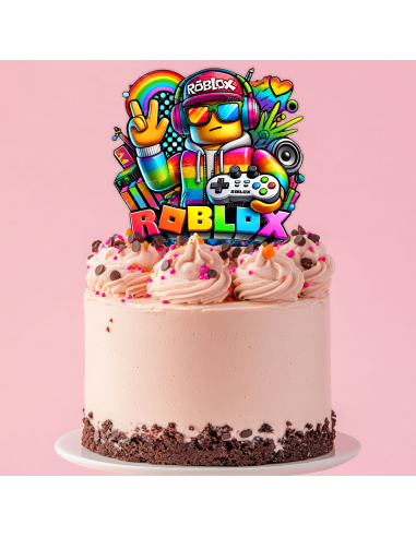 Full Colour Taarttopper op Maat: Roblox Neon