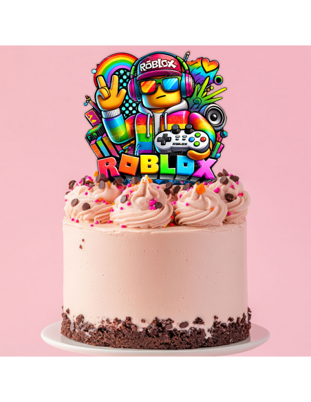Full Colour Taarttopper op Maat: Roblox Neon