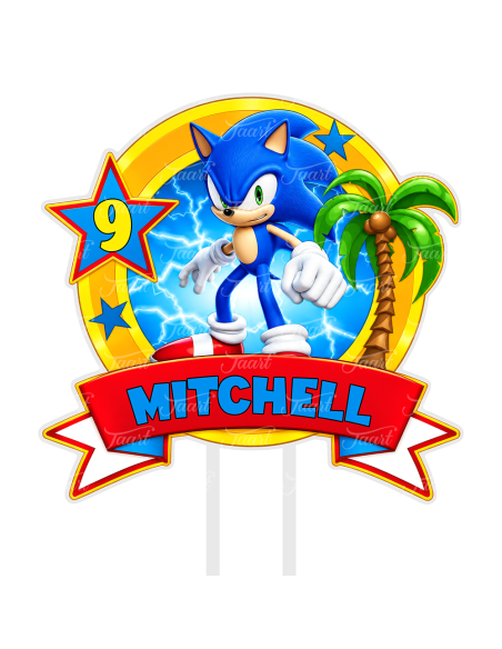 Full Colour Taarttopper op Maat: Sonic 2