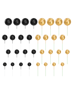 Decoratieve Foam Ballen Zwart & Goud -32st-