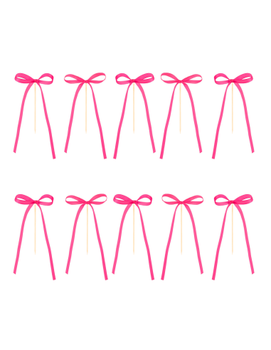 Taarttopper Strikjes Magenta -10st-