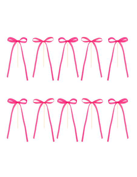 Taarttopper Strikjes Magenta -10st-