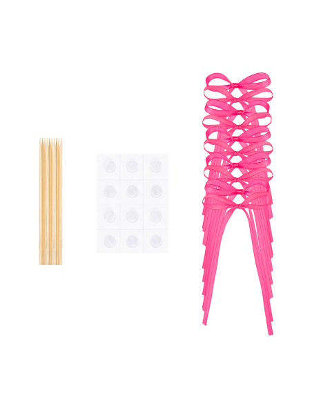 Taarttopper Strikjes Magenta -10st-