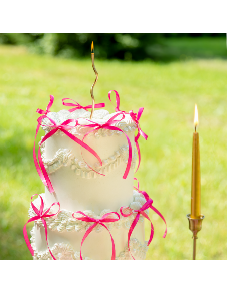 Taarttopper Strikjes Magenta -10st-
