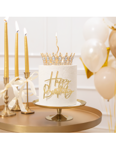 Taarttopper Kroon Goud - 15cm- 2
