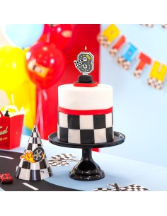 Party Kaars Raceauto - Nummer 8 2