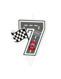 Party Kaars Raceauto - Nummer 7