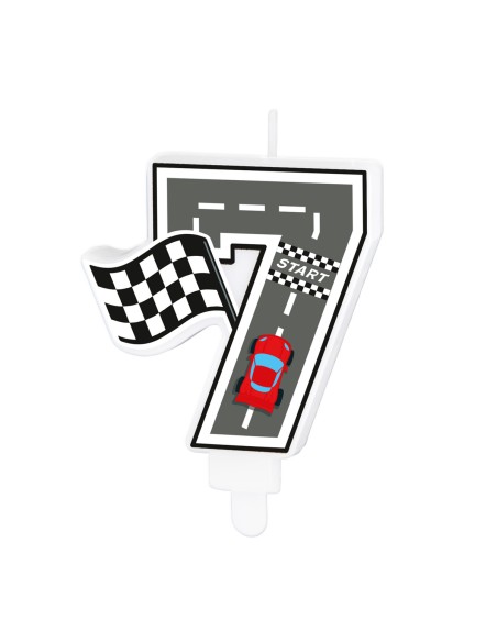Party Kaars Raceauto - Nummer 7