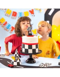 Party Kaars Raceauto - Nummer 7 2