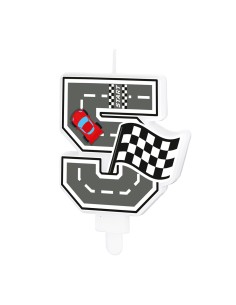 Party Kaars Raceauto - Nummer 5