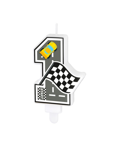 Party Kaars Raceauto - Nummer 1