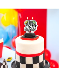 Party Kaars Raceauto - Nummer 0 2