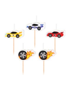 Party Kaarsen Set Raceautos -5st-